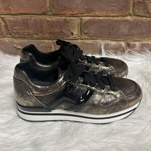 Donna HOGAN Women’s Bronze/Gold sneakers Size 37